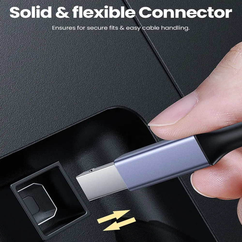 Gold-plated Plug Computer Laptop Printer USB Type-C to USB B 2.0 Printer Cable High Speed For Epson HP Brother