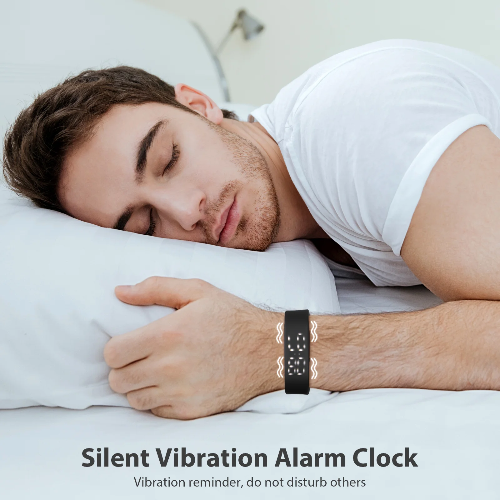 Black Silicone Sports Smart Watch Adjustable Strap LED Bracelet Fitness Step Calorie Distance Smart Watch