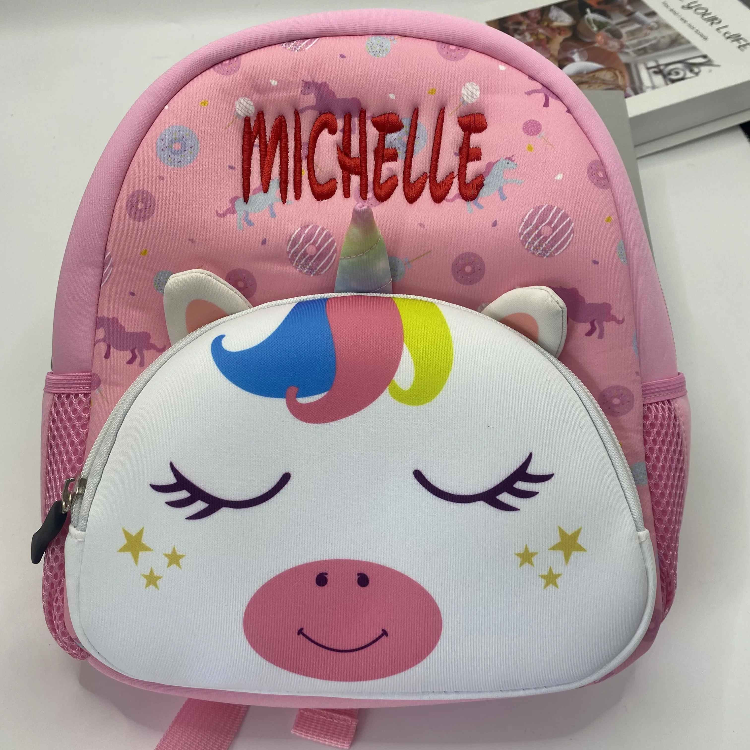 New Personalized Customization Cartoon Cute Kindergarten Primary School Schoolbag Embroidered Children's Name Gift Bag