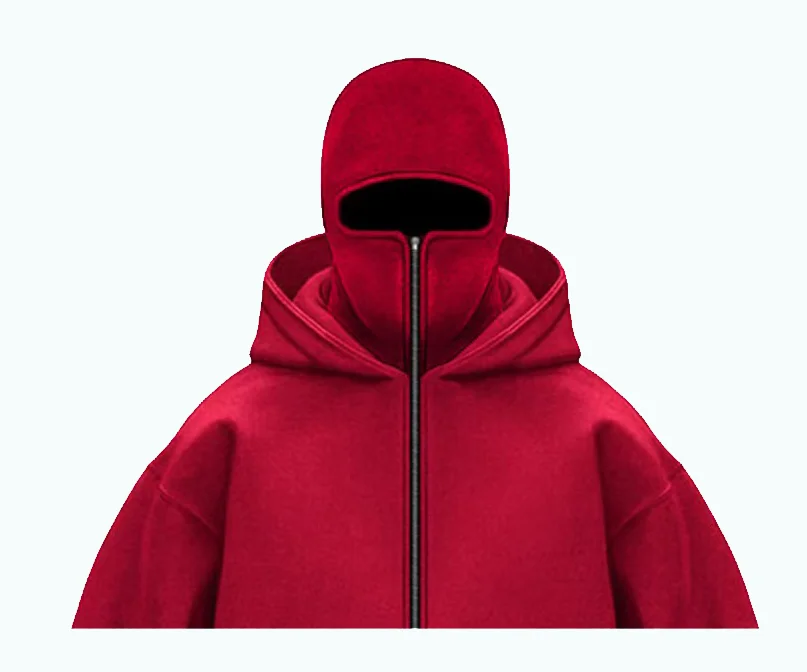 2026 Herbst Herren Gothic Harajuku Winter Neuheit Doppelkapuzen-Sweatshirt mit Aufdruck Herren Kapuzenpullover mit Maske und Reißverschluss Sportbekleidung – Detail 3