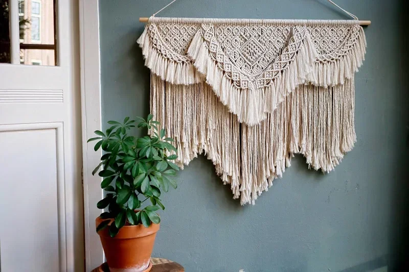 Large Geometric Macrame Tapestry - Bohemian Wall Decor for Bedroom