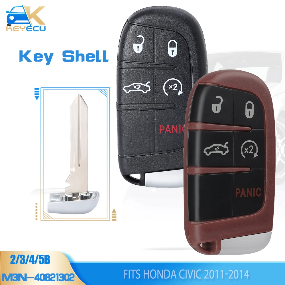 

KEYECU 2B/3B/4B/5B Smart Remote Key Shell Case Fob for Chrysler 300 Dodge Charger Journey Challenge 2011-2018 M3N-40821302