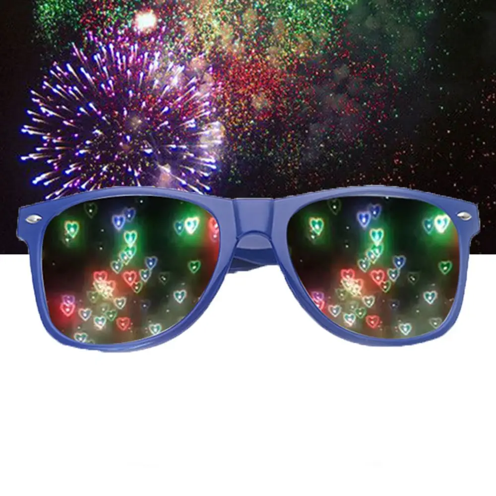 

Special Effects Fashion Men Plastic Square Frame Eyewear Accessories Night PC Glasses Women Sunglasses Heart Effect Glasses