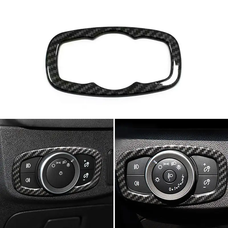 

Текстура из углеродного волокна для Ford Focus 4 MK4 2019 2020 2021 2022 2023, салон автомобиля, ABS, кнопка переключения фар, отделка рамки