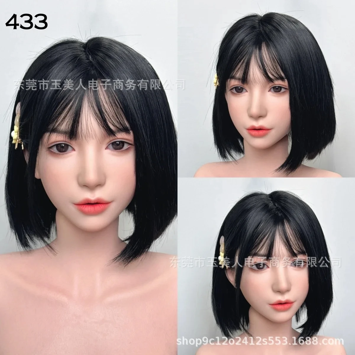 

Head Carving Action Figure Silicone Doll Single Head Implanted Hair Eyebrows Open Mouth With Teeth Tongue M16 Screw
