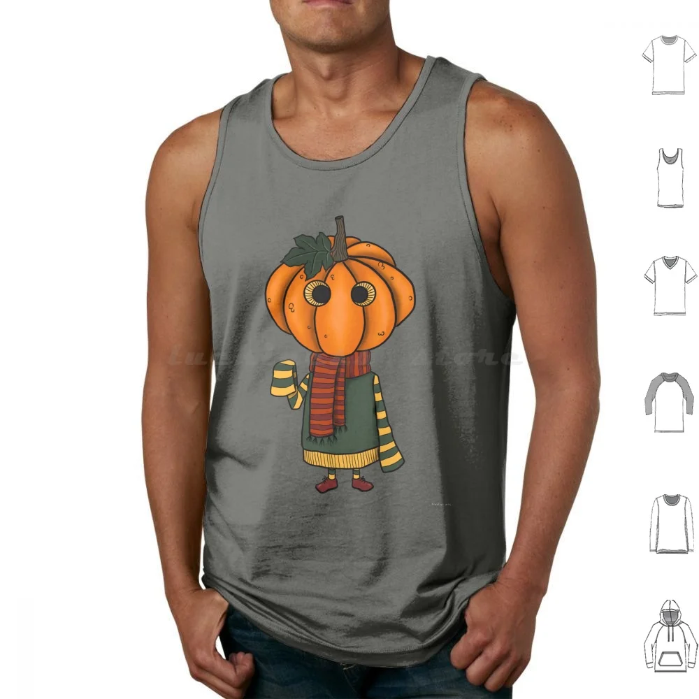 Pumpkin Pal Tank Tops Print Cotton Pumpkin Jack O Lantern Sweater Cozy Halloween Spooky Creepy Cute Autumn