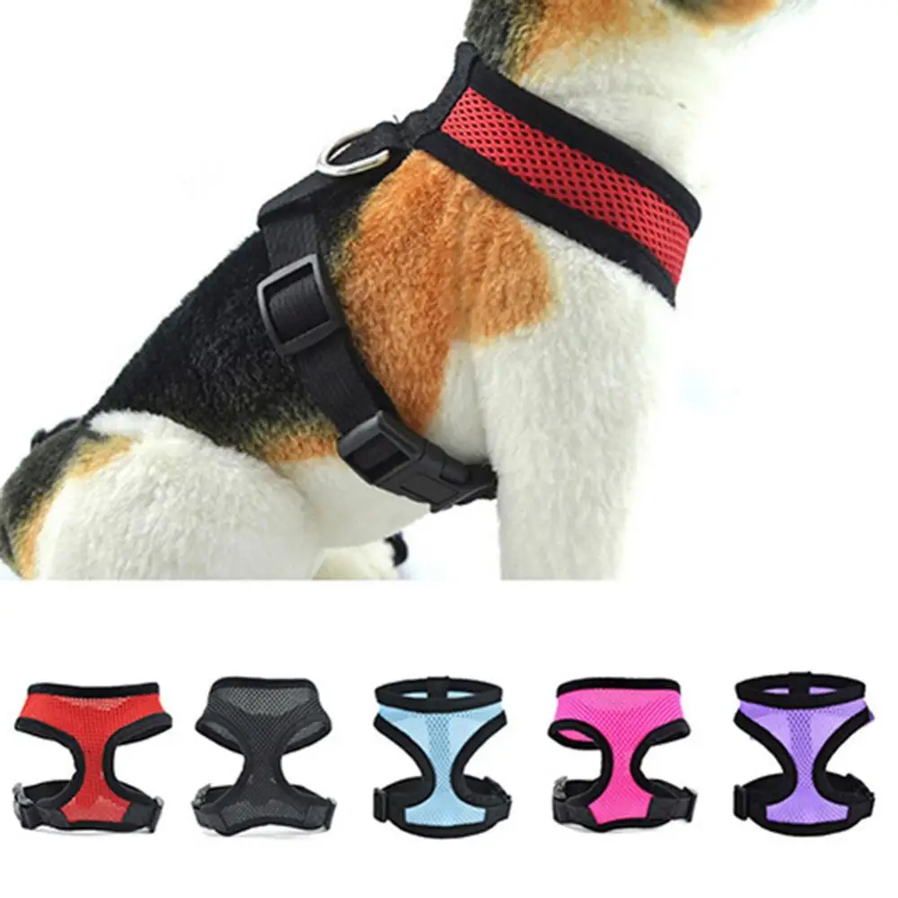 Breathable Small Pet Collar Mesh Dog Harness and Leash Set Cat Vest Harness For Chihuahua Puppy Pug Bulldog Cat Arnes Perro