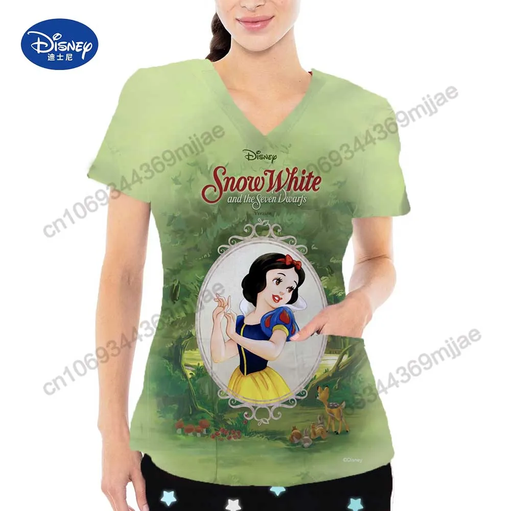 

Disney Pocket V-Neck Japanese Y2k Tops Women Top Aesthetic Clothing Women's -shir T Shirt Y2k Style Korean Fashion Graphic Tee