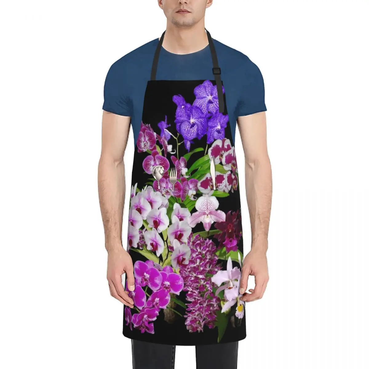 

Orchids - Cool and Restful Colors! Apron Waterproof Kitchen For Women cleanings Woman Kitchen Apron