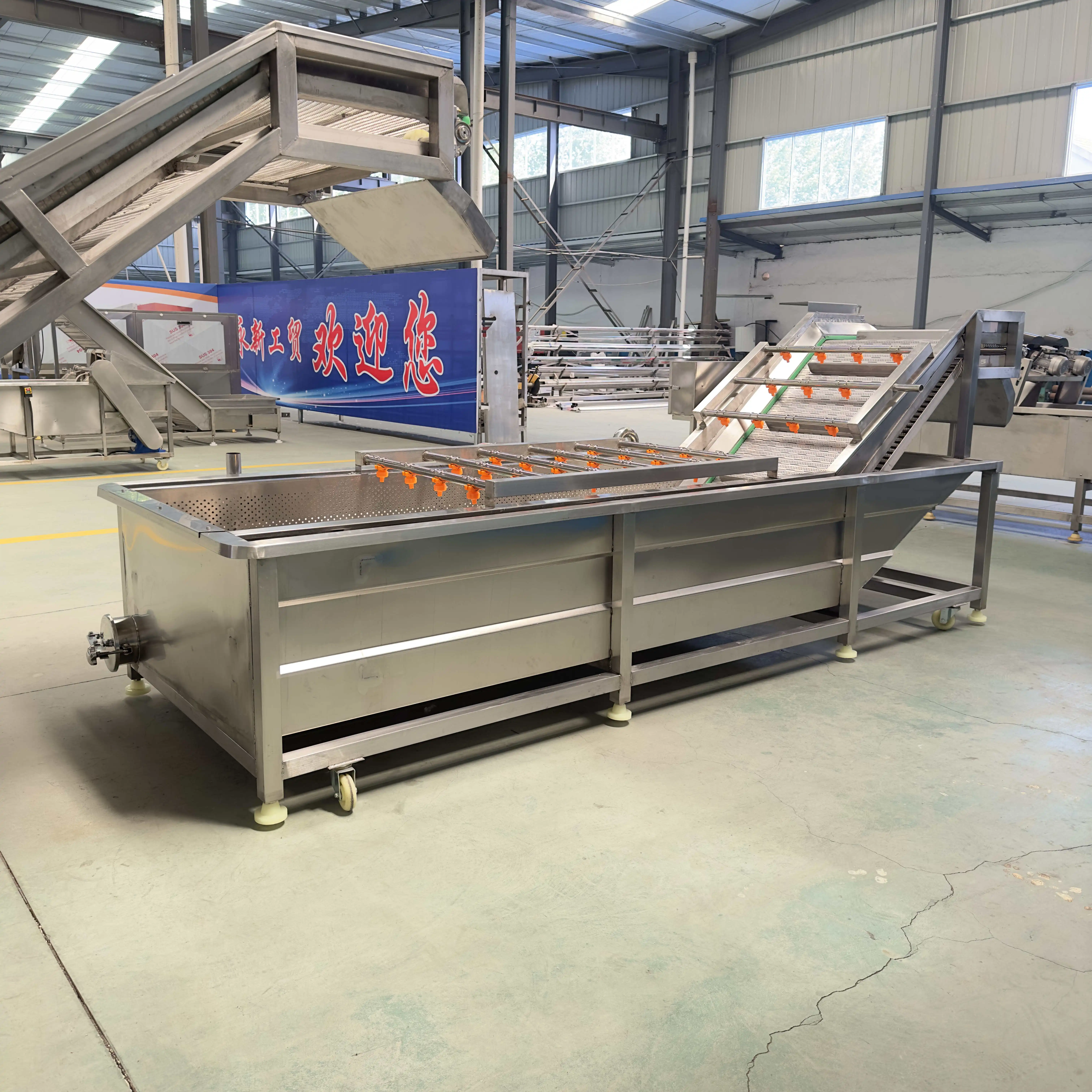 Industrial Commercial Fruit And Vegetable Bubble Washing Cleaning Machine Food Processing Machinery