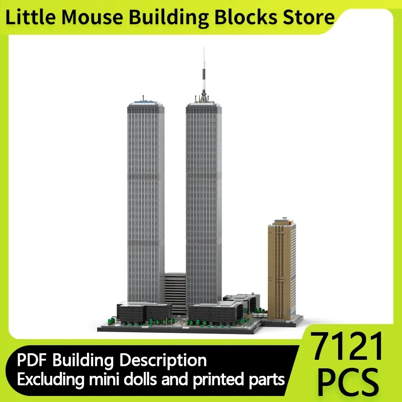 Street View Model MOC Building Bricks World Trade Center Complex Modular Technology Gifts Holiday Assemble Children Toys Suit