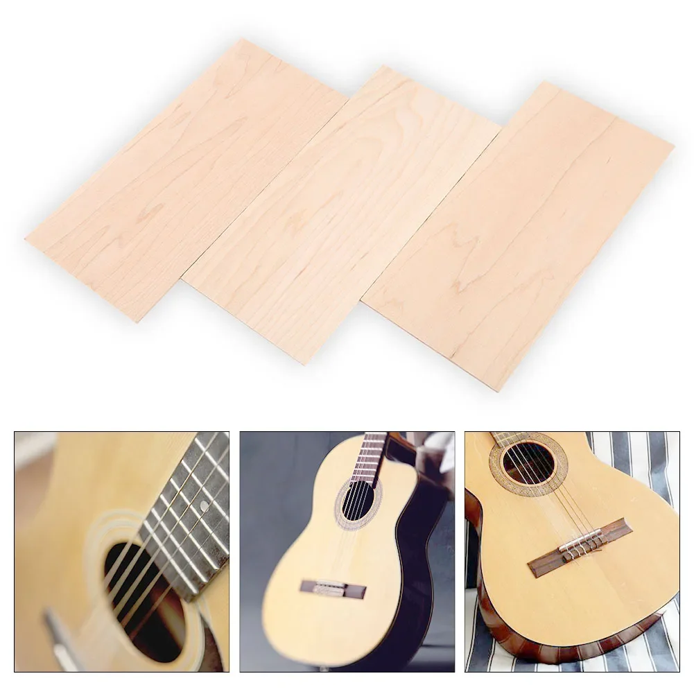 3Pcs Maple Guitar Head Veneer Plate Headplate DIY Replacement Part For Luthiers