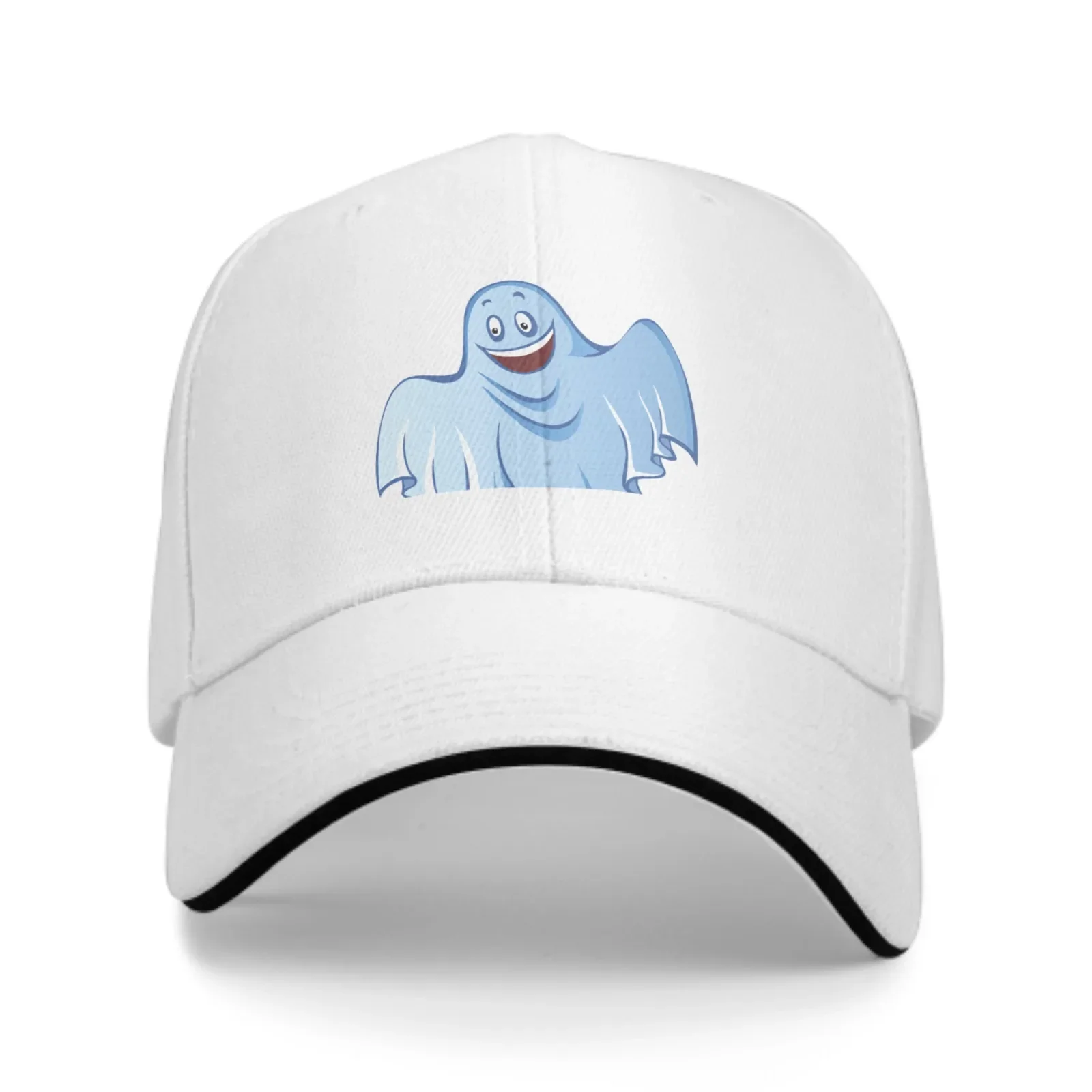 Funny Ghost Adjustable Women Men Back Closure Caps Washed Sandwich Caps Sports Outdoor Baseball Hat