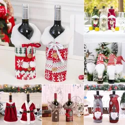 Christmas Wine Bottle Cover Merry Christmas Decorations For Home Christmas Ornament Xmas Table Decor New Year 2024 Navidad Gift