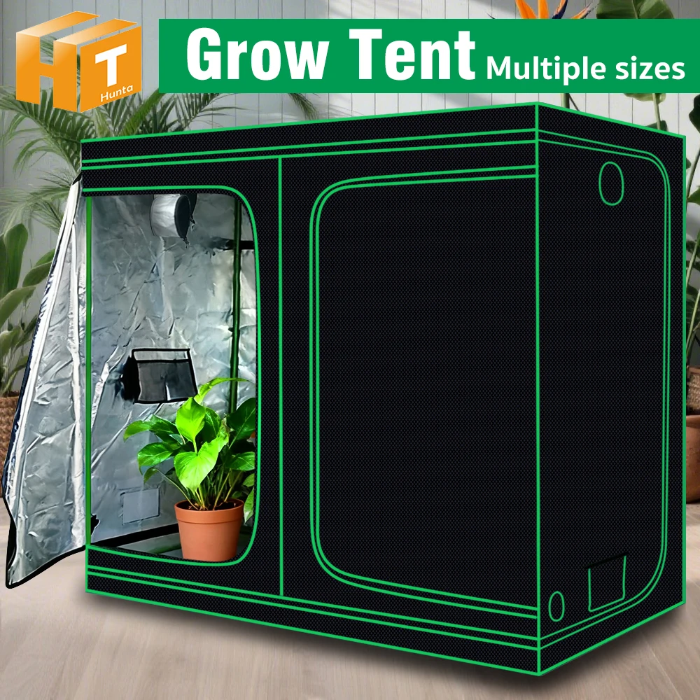 Plant Growth Tent 240x120x200cm 600 Oxford 240x240x200cm With Duct Fans openings For Greenhouse Garden