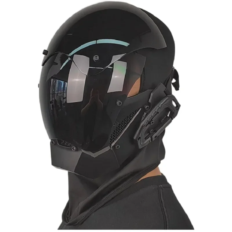 Durable Black Mask Headgear Adult Full Face Mecha Helmets Free Mask Motorcycle Equipment One Size