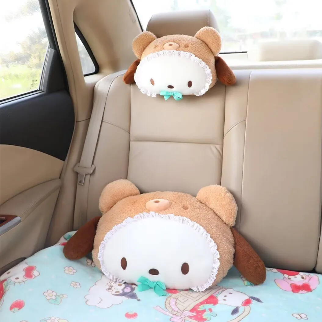 Melody Car Headrest Pillow Winter Warm Plush Neck & Lumbar Support Cushion Adjustable Car Seat Pillow Seat Belt Cover view 2