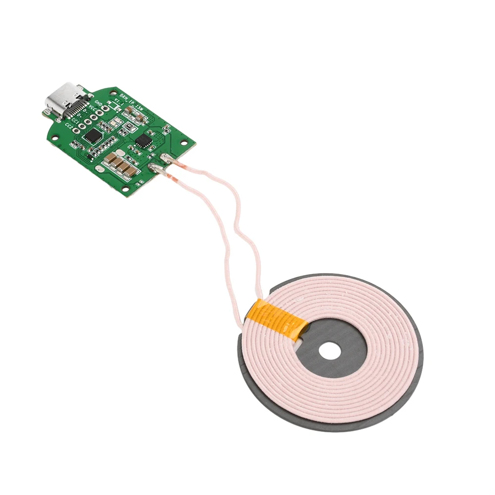 15W High-power Wireless Charging Transmitter Board DC5V/9V/12V Input Type-C 0-10mm High-speed Wireless Charging Module