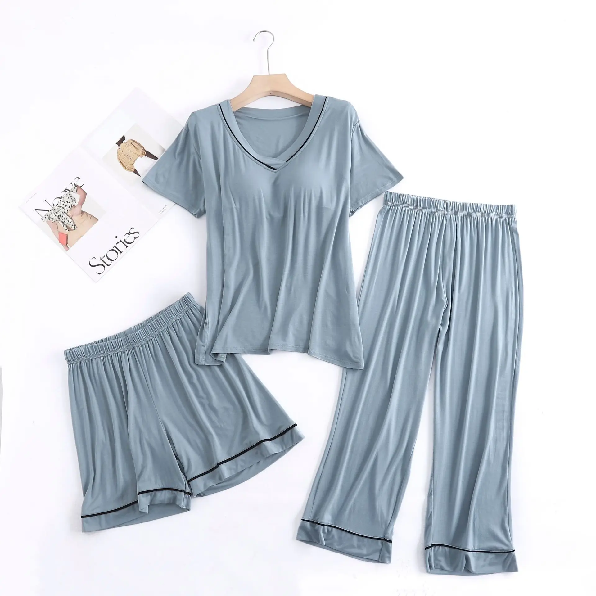 

3PCS Modal Pyjamas Women Sleep Wear Set Home Long Pants Suit Women Spring New Long Sleeve Pijama Adulto Feminino Plus Size XXL