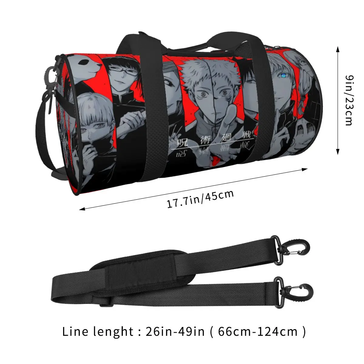 Bolsa de gimnasio de Anime Satoru Gojo para hombres, bolsas deportivas de entrenamiento japonés personalizadas con zapatos, bolsa de Fitness