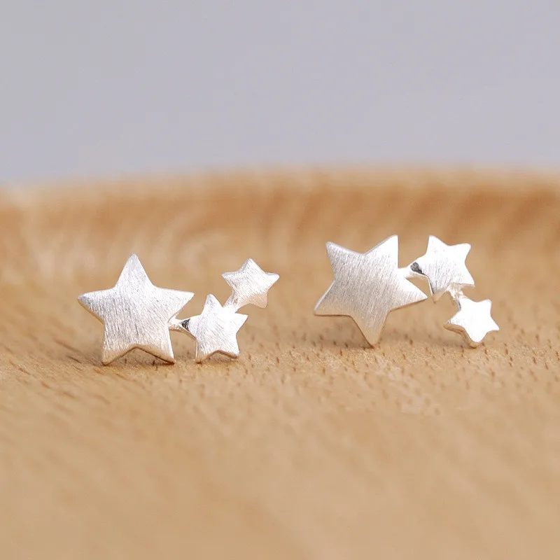 

925 sterling silver Star Stud Earrings for Women Elegant Wedding Jewelry pendientes mujer moda 2018 Brincos eh907