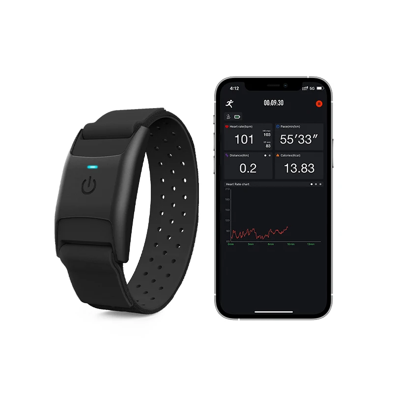 Trileek Waterproof Heart Rate Armband Bluetooth 5.0 &ANT IP67 Gym Workout Tracker for Polar Wahoo.