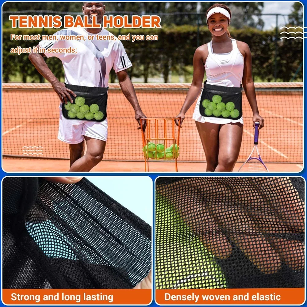 Tennis Ball Pickleball Table Tennis Cycling Running and Golf Mesh Storage Bag Multi-function Band Pouch for Women Men Athletes