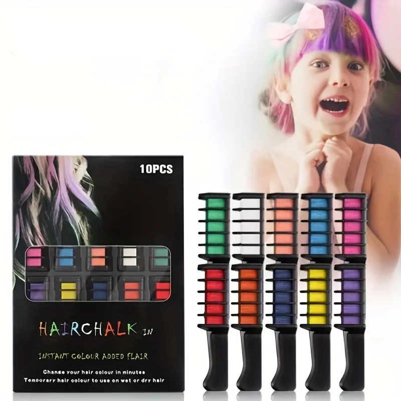 10 Colors/set ABS Non-toxic One-time Mini Hair Color Comb Dye Cream Kits Temporary Party Cosplay Salon Hair Wax