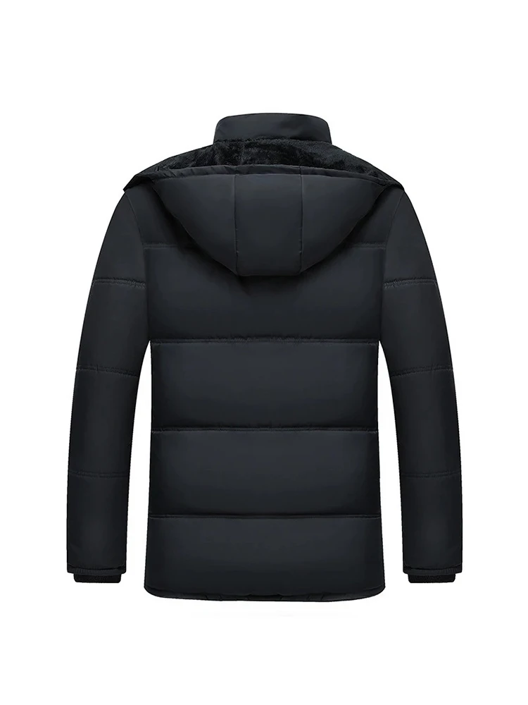 2023 Thick Warm Winter Coat Men Fashion Parkas Thicken Male   Parkas Fleece Hooded  Windproof Man Overcoat Jacket Clothes Parka