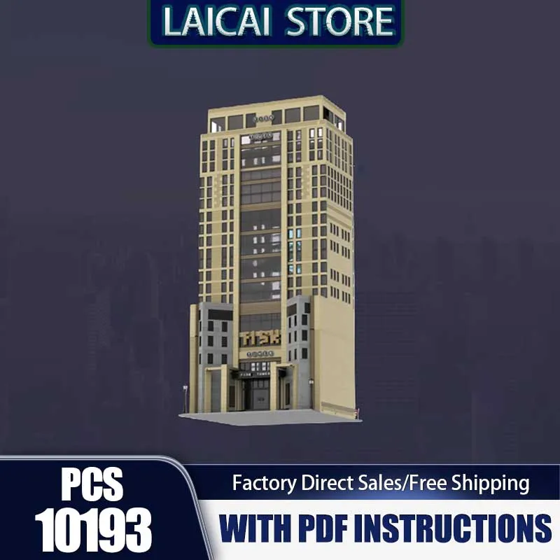 

City Street View Moc Building Blocks Модульная модель Fisk Tower Technology Bricks Famous Sence DIY Сборка Праздничный набор игрушек Подарки