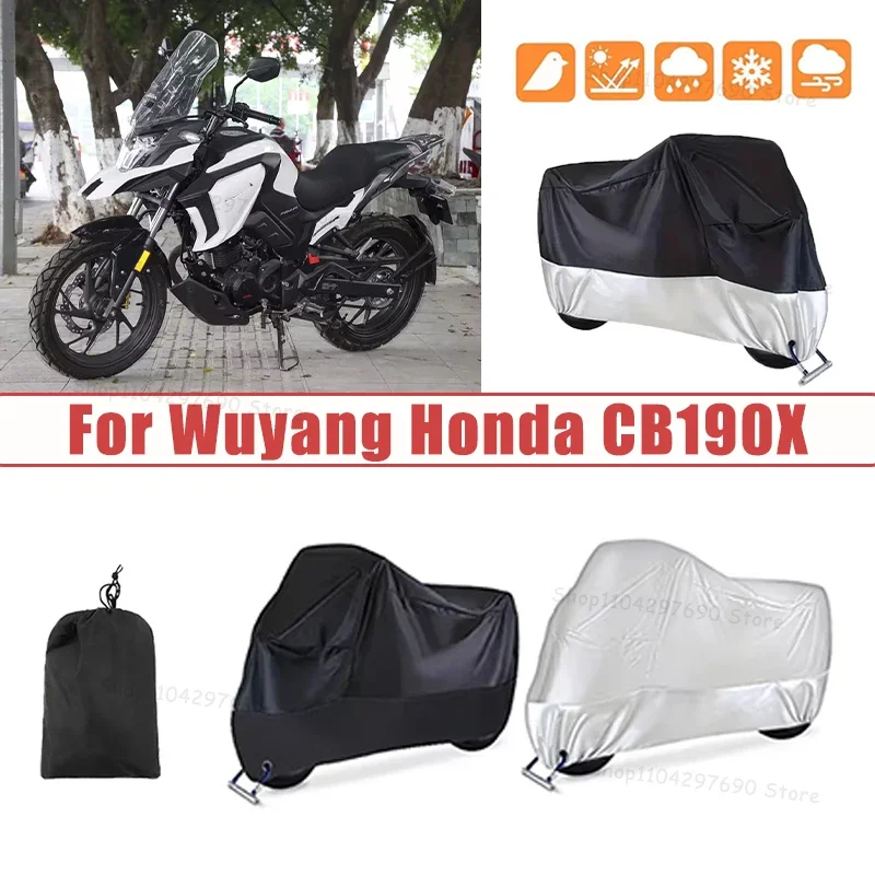 210D Oxford Motorcycle Cover Waterproof All Season UV Protection For Wuyang Honda CB190X Anti-Tear Windproof Motorbike Cover