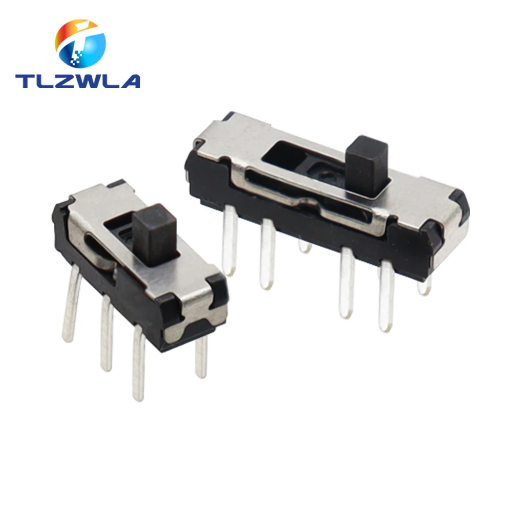 10PCS Slide Switch Micro-power Toggle Switch Single and Double-row Direct-inserted Horizontal Sliding Second Gear Third Gear