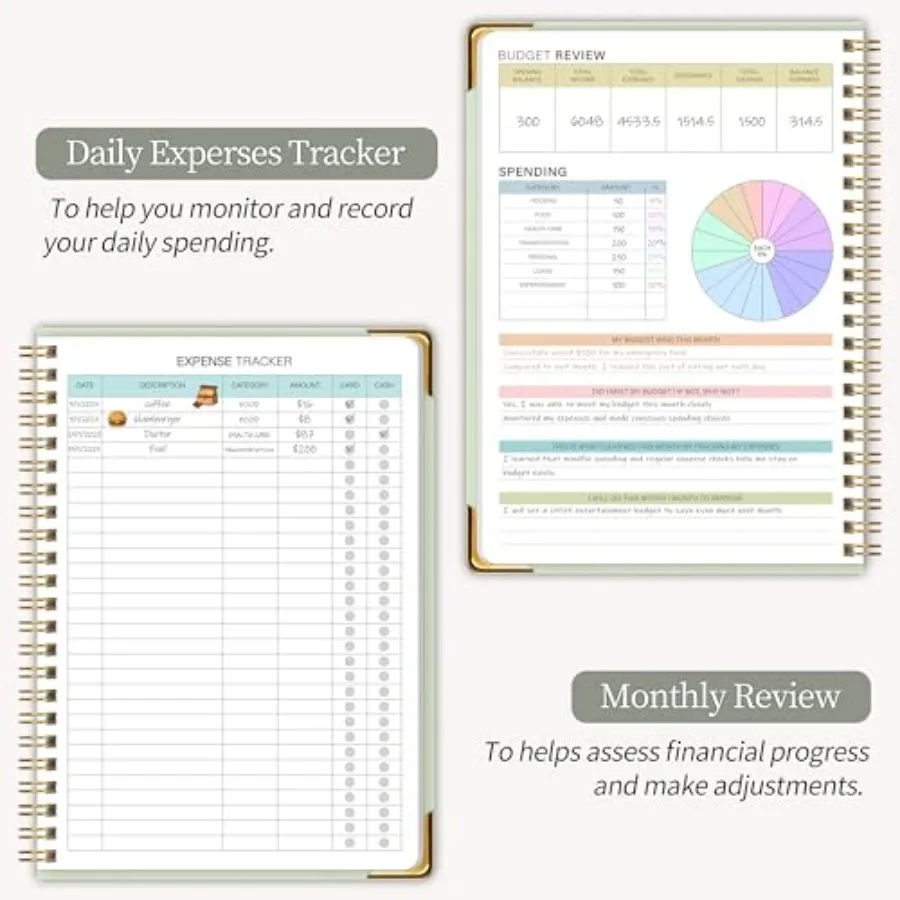Budget Planner - Monthly Budget Book B5, Undated 12 Month Expense Tracker Notebook and Bill Organizer, Hard Cover Financial Acc view 5