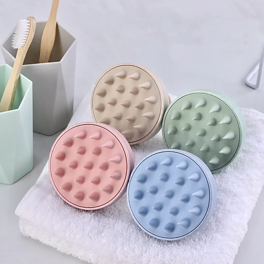 Straw Silicone Shampoo Cleaning Care Root Itchy Scalp Massage Comb Shower Brush Bath Spa Anti-dandruff Shampoo