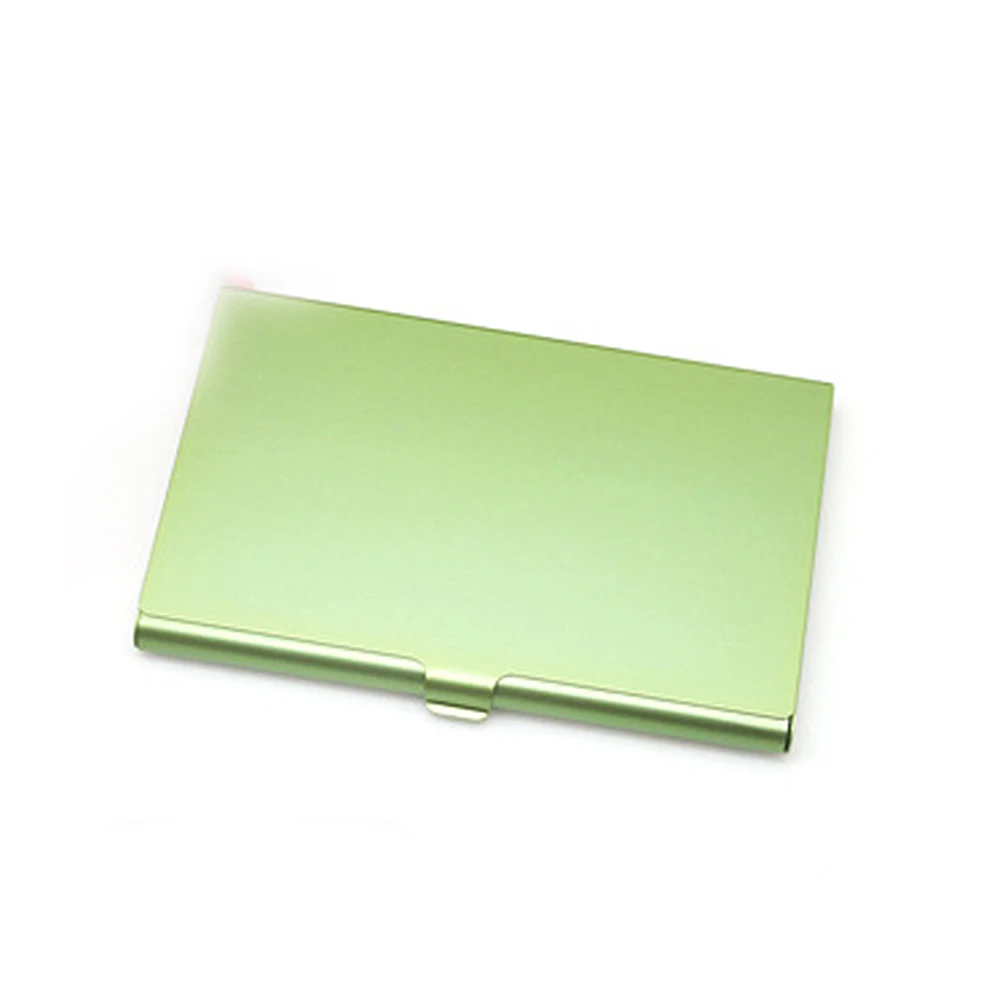Solid Color Aluminum Alloy Card Holder Portable Buckle Business Card Case Portable Credit Card Box Spot Available For Wholesale