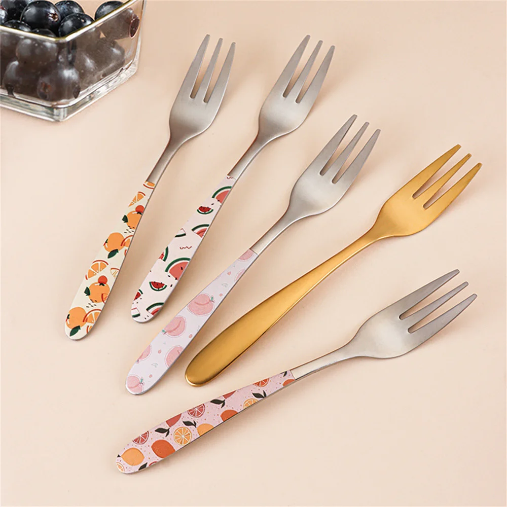 Dessert Fork Lovely 1 Piece Dinnerware Fruit Fork Table Decoration Stainless Steel Creative Tableware Special Gift Fork Portable