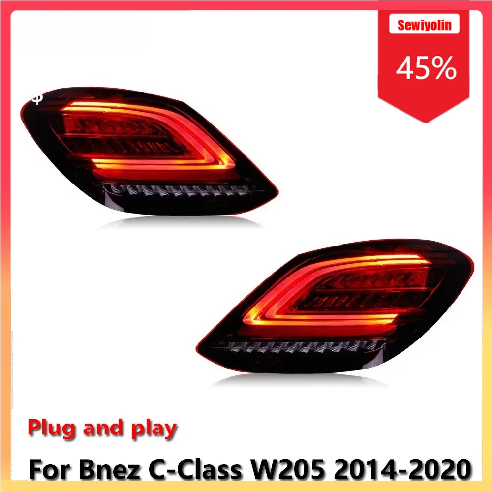 

Car Lamps Tail Light Assemblies For Benz W205 2014-2020 Auto Fog DRL Brake Turn Signal Lamp Plug and Play