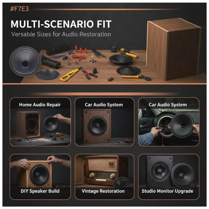 Speaker Woofer Repair Kit Matte Rubber Surround Paper Cone Voice Coil Parts for Home Audio DIY Maintenance