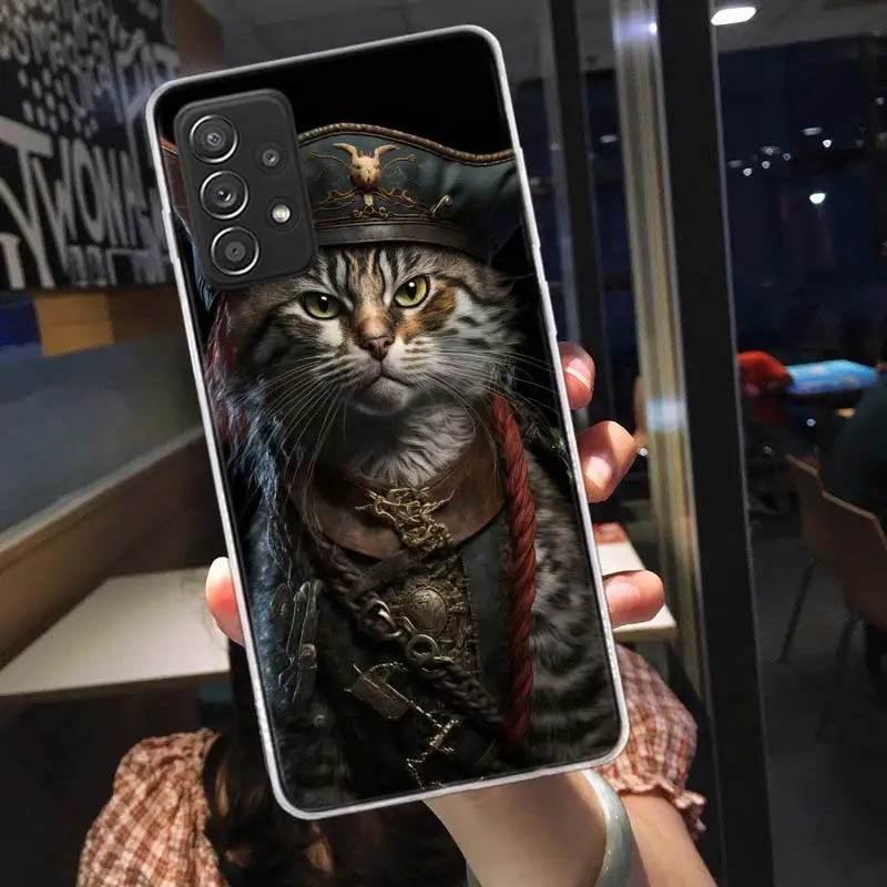 Cat and Dog Pirate Adventurer Phone Case For Galaxy Samsung S22 Plus S21 S24 Ultra Clear S20 S23 FE S10 S10E S9 S8 Cover Pattern