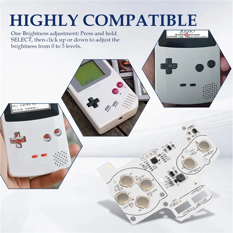 Y44A RGB Button Light Pot Integrated Metal Spring Piece for GAMEBOY GBC Custom Color Matching DIY Kit