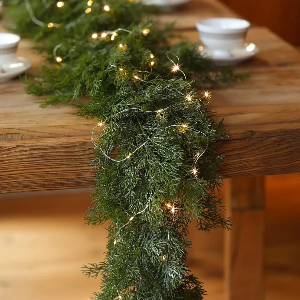 Christmas Garland Artificial Pine Needles Rattan With Pinecone Cone Wreath Garland For Home Table Stairs Christmas Decoration