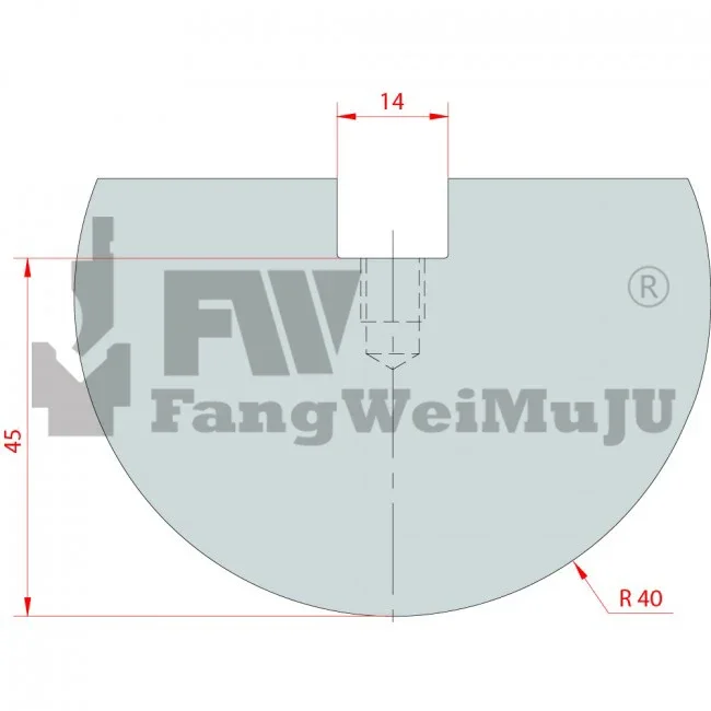 

R40/H45 - WRT103R40 40mm Radius tool Press Brake Punches