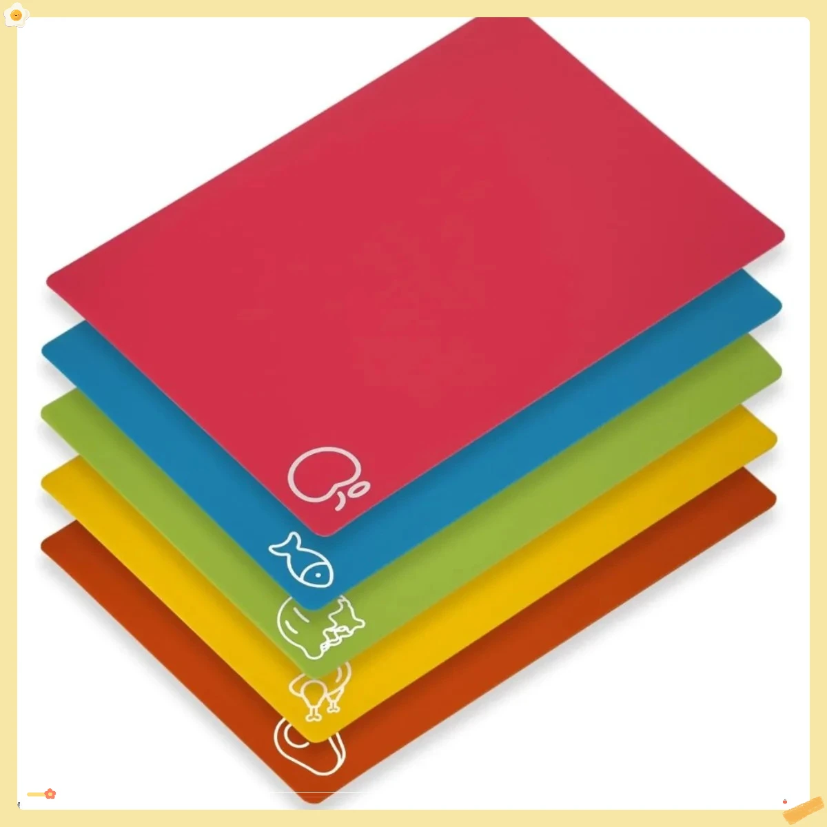 5 sztuk elastycznych desek do krojenia, plastikowe deski do krojenia bez BPA do kuchni, antypoślizgowa mata do krojenia mięsa i warzyw