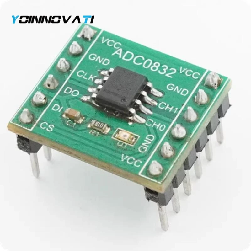 1PCS ADC0832 8-bit Dual Channel Analog-to-Digital Conversion Module for STC89/51 Microcontroller Extended AD Function