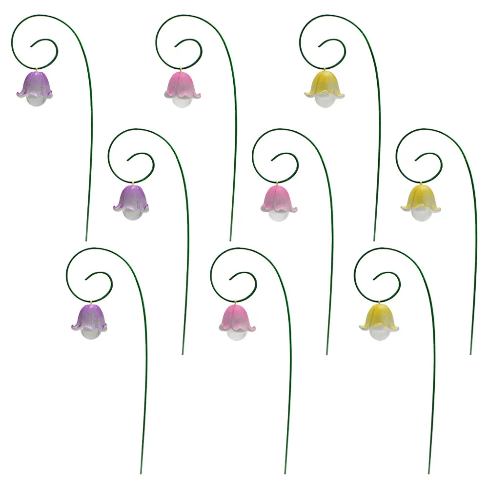 

9pcs Metal Patio Stakes Insert Stakes With Sticks Artificial Decor Patio Stake Flower Garden Stake Garden Flower Insert