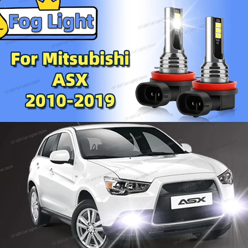 2pcs LED Front Fog Lamp Canbus Car Light Blub For Mitsubishi ASX 2010 2011 2012 2013 2014 2015 2016 2017 18 19 Auto Accessories