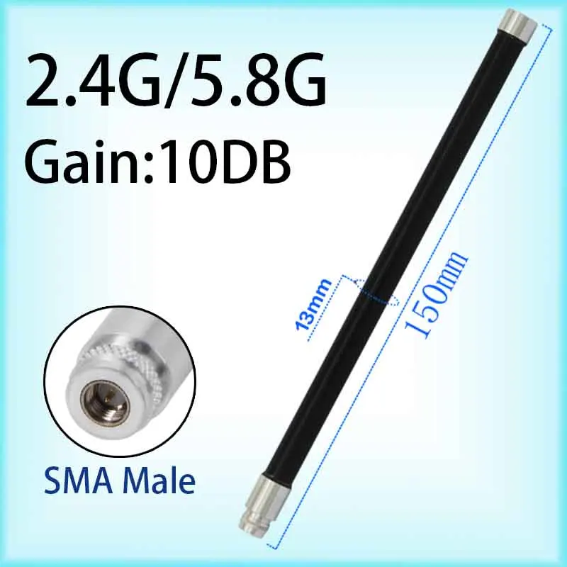 

WIFI 2.4G/5.8G router antenna, high-gain wireless network card, signal booster, external outdoor waterproof fiberglass antenna