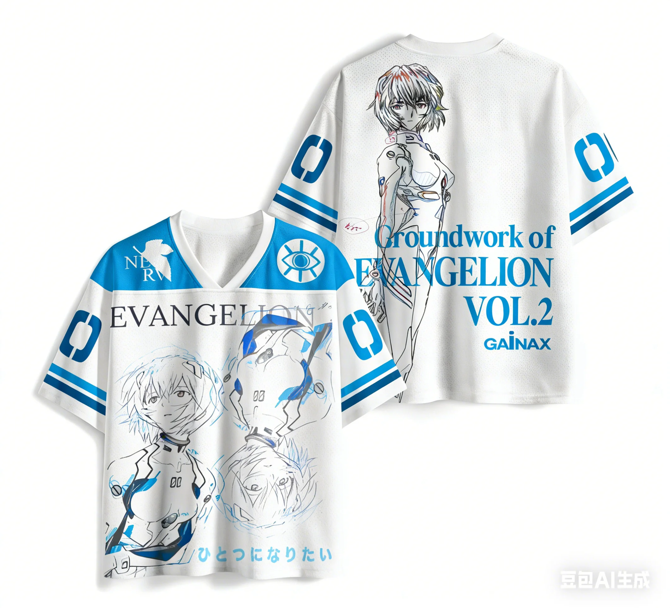 Adult and Children's Neon Genesis Evangelion Rei Ayanami T-shirt with 3D Print Sports Jersey Style,short Sleeves, Shorts,friends