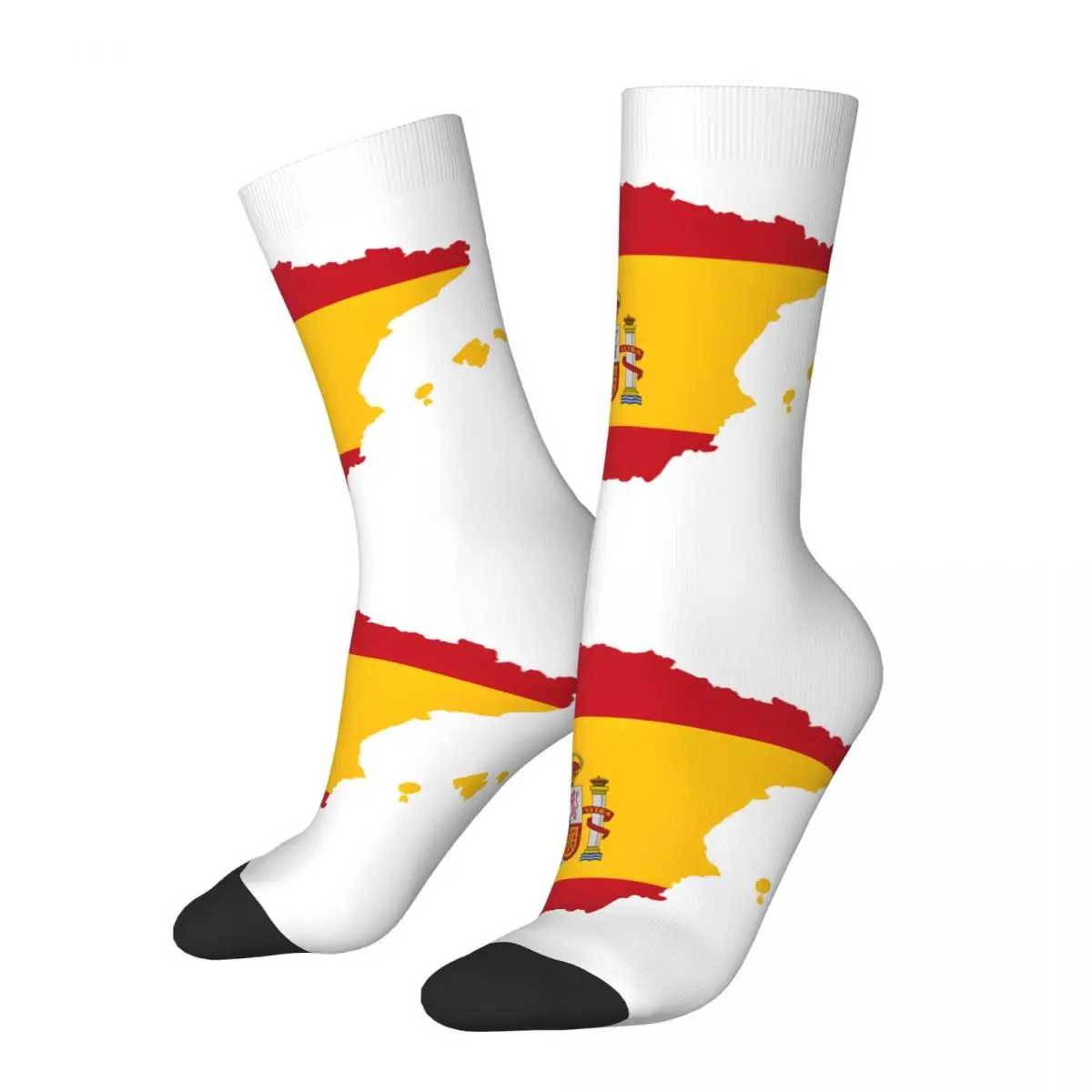 Spain Sticker Men's Socks Retro Harajuku Europe Street Style Novelty Seamless Crew Sock