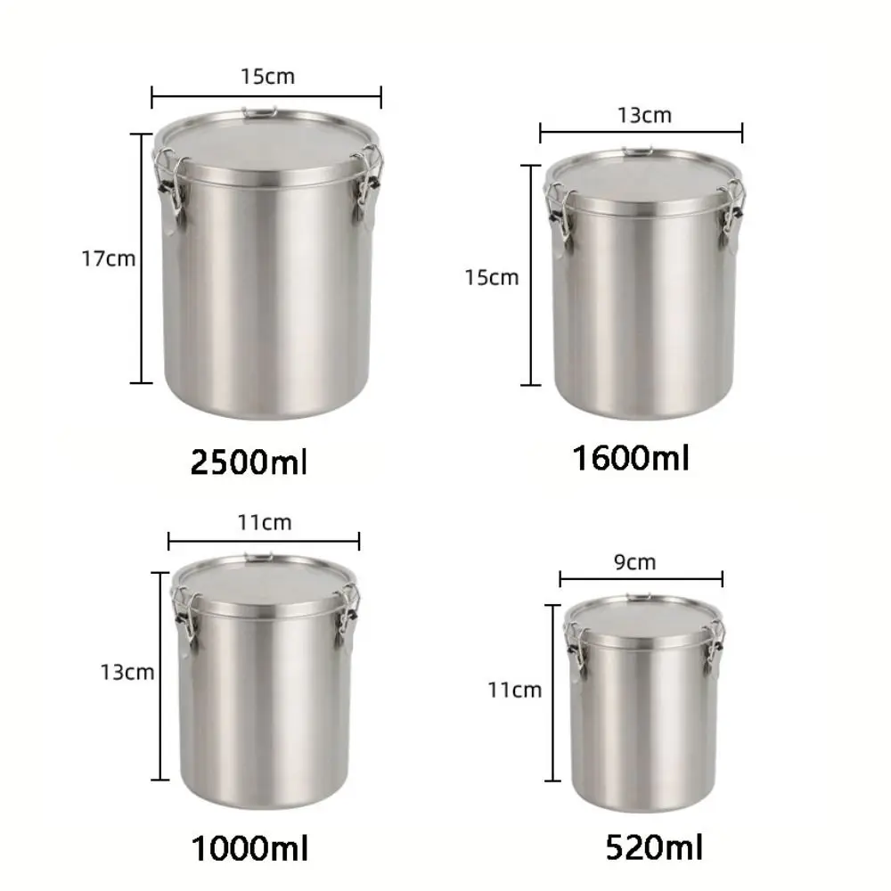 520/1000/1600/2500ml Stainless Steel Storage Tank Leak-Proof Grain Storage Box With Scale Sealed Food Storage Containers Beans - view 6